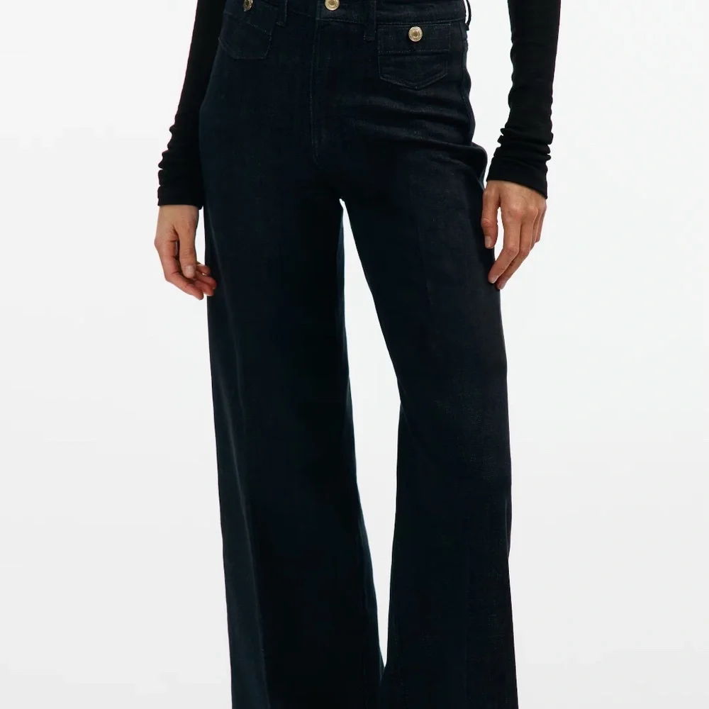 H&M High Waisted Wide Leg Ankle Jeans Size 14 - Picture 2 of 7